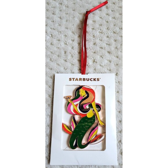 Starbucks 2017 Christmas Siren Mermaid Enamel Ornament - Picture 1 of 5